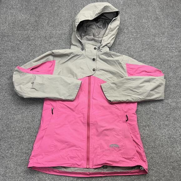 Golite Jacket Womens Large Pink Gray Hooded Full Zip Outdoor Waterproof Coat - Picture 1 of 10